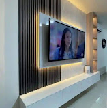 Walnut TV wall console